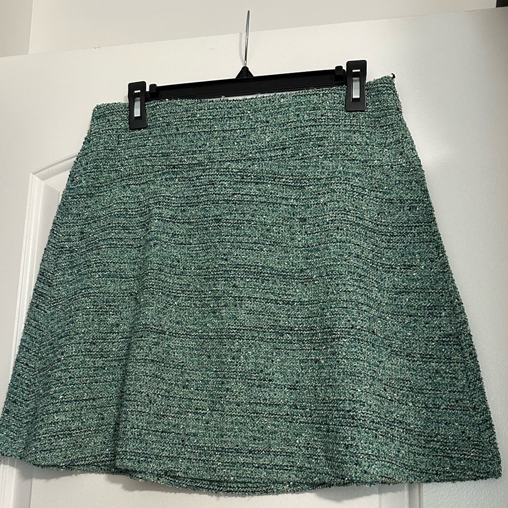 LOFT Green Textured Skirt